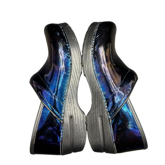 Dansko Professional Clogs Women's Patent Iridescent Blue Slip-Resistant, Sz 38 - Picture 7 of 10